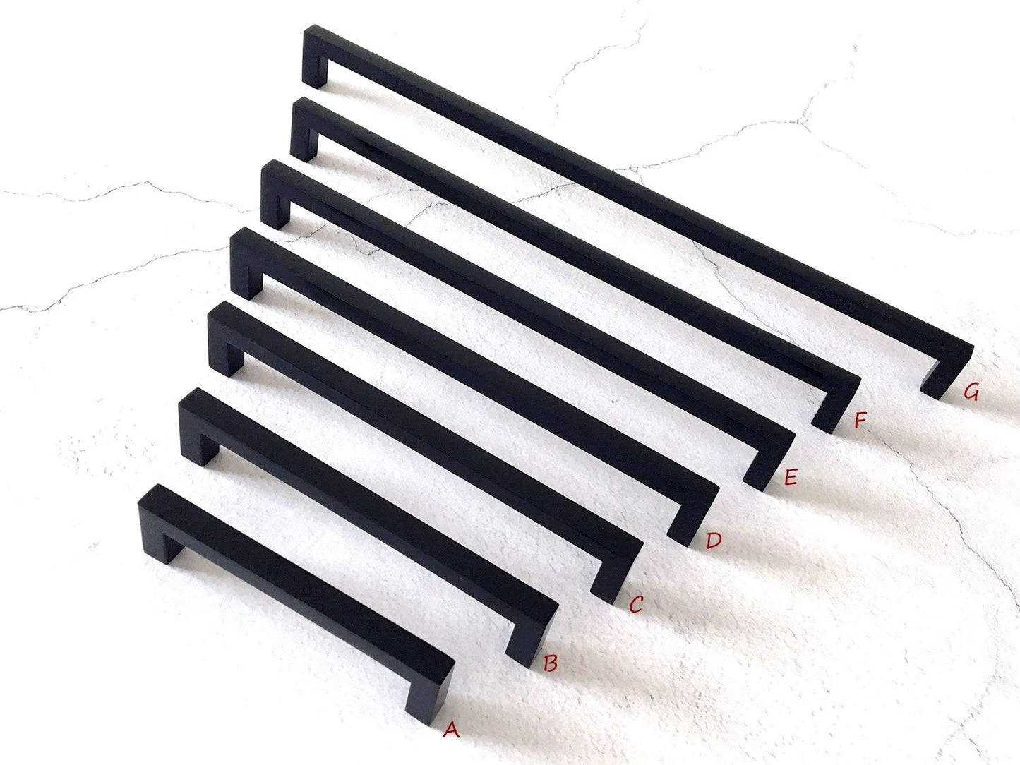Black Cabinet Pulls Square Drawer Handles Kitchen Lynns Hardware