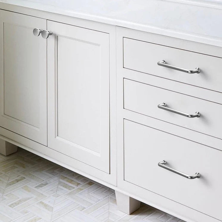 Brushed Nickel Cabinet Pull, Wire Drawer Handle, Modern Minimalist Kitchen Hardware