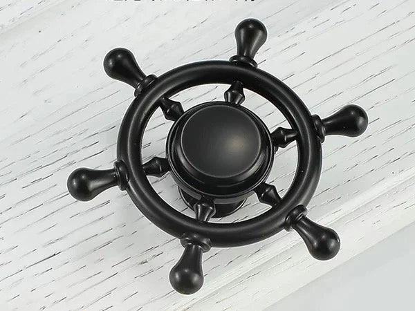 Rudder Knobs, Nautical Drawer Pulls, Kitchen Cabinet Hardware, Black Gold Antique Bronze Chrome Silver