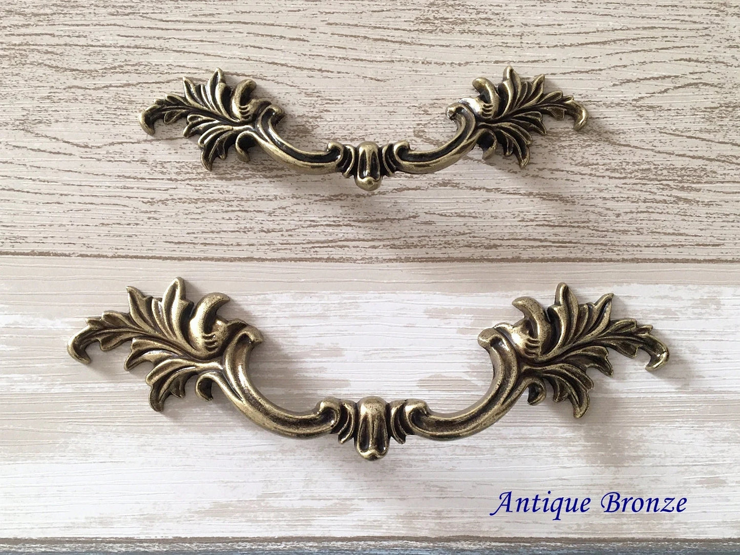 Leafy Drawer Pulls, 3" 3.75" Centers, French Provincial, 76 96 mm Holes