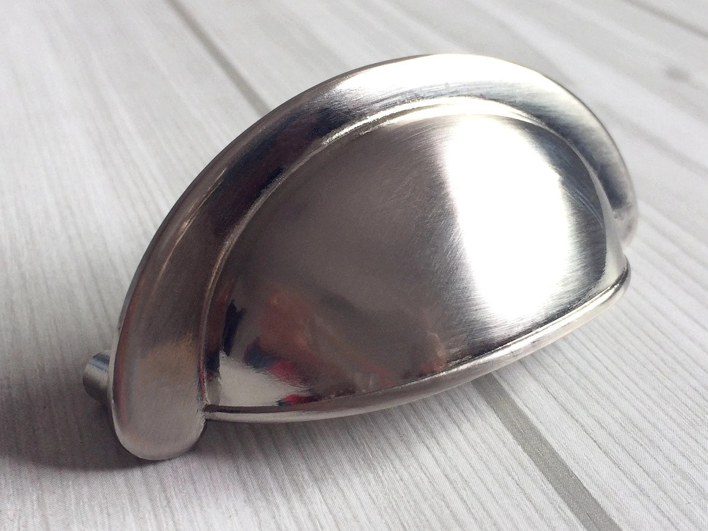 2-3/4" Brushed Nickel Cup Drawer Pull Cabinet Knob 2.75 Inch 70 mm Centers