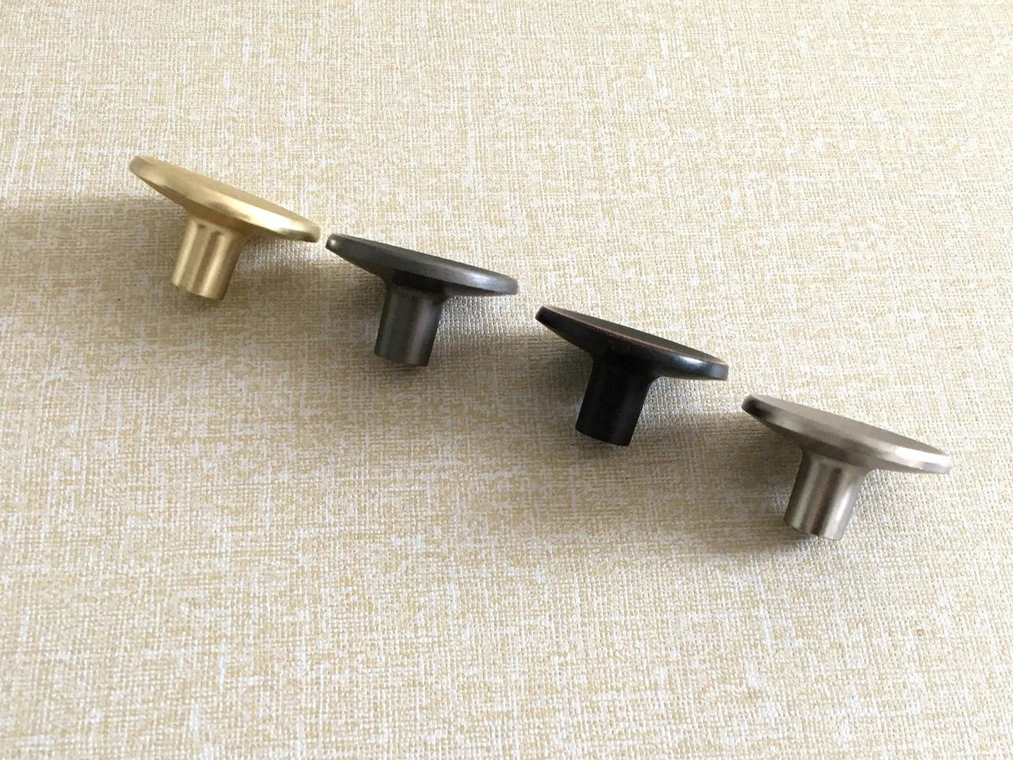 Concave Cabinet Knobs, Gold Circle Drawer Pulls, Black Copper Gray Nickel Gold
