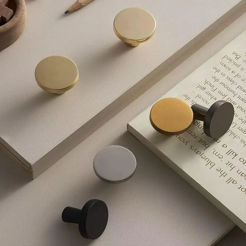 Disc Cabinet Knobs, Drawer Pulls, Gold Chrome Nickel Bronze Black Gray, Kitchen Hardware
