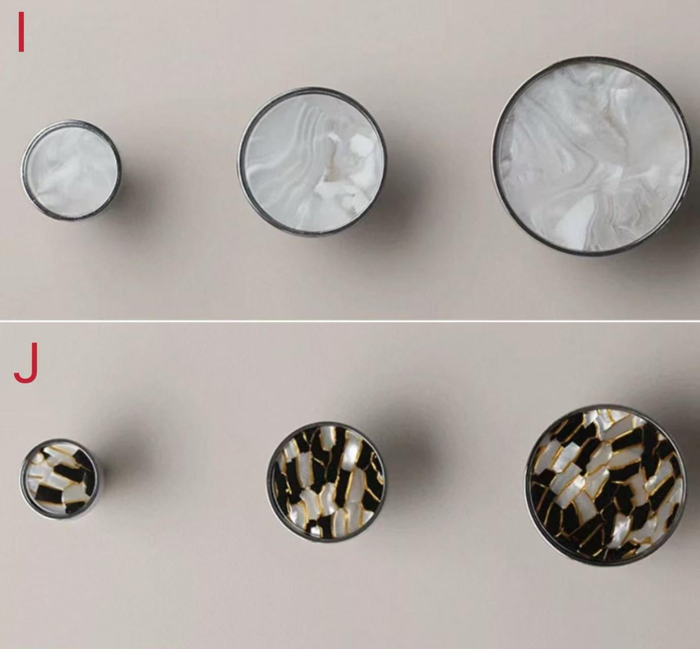 Nordic Mother of Pearl Brass Cabinet Knob, Chrome Shell Drawer Pull, Decorative Kitchen Hardware