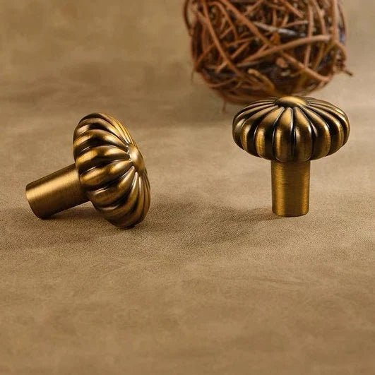3.75" 5" 7.5" Antique Gold Brass Cabinet Pulls, Mid Century MCM Kitchen Hardware