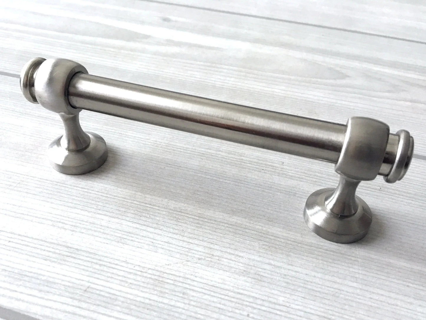 3" 3.25" Centers Round Drawer Bar Pull, Brushed Nickel, 76 83 mm