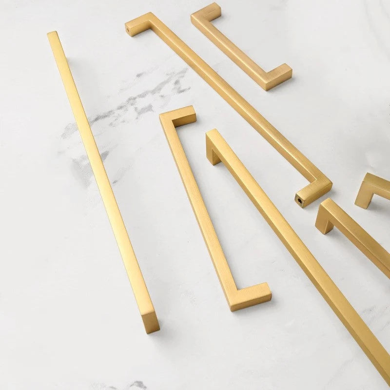 Mid Century Modern Gold Cabinet Handles, Drawer Pulls, Kitchen Hardware