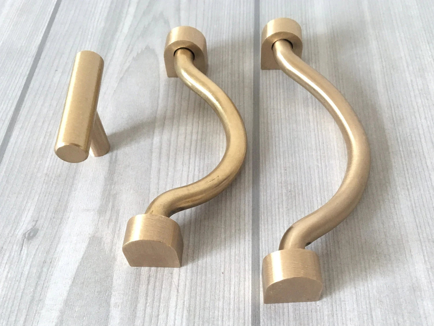 3.75” 4" 4.5" 5" Brass Bail Drawer Pull, Drop Swing Handle, MCM Kitchen Cabinet Hardware