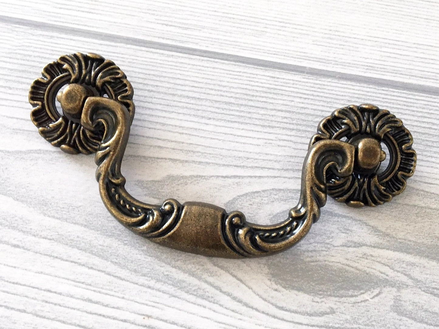 3.5" Antique Bronze Drawer Pull Rustic Drop Handle Hardware Vintage Style