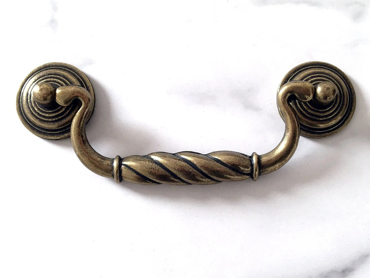 5“ Vintage Style Bail Drawer Pulls Drop Handle, Antique Bronze, 128 mm Centers