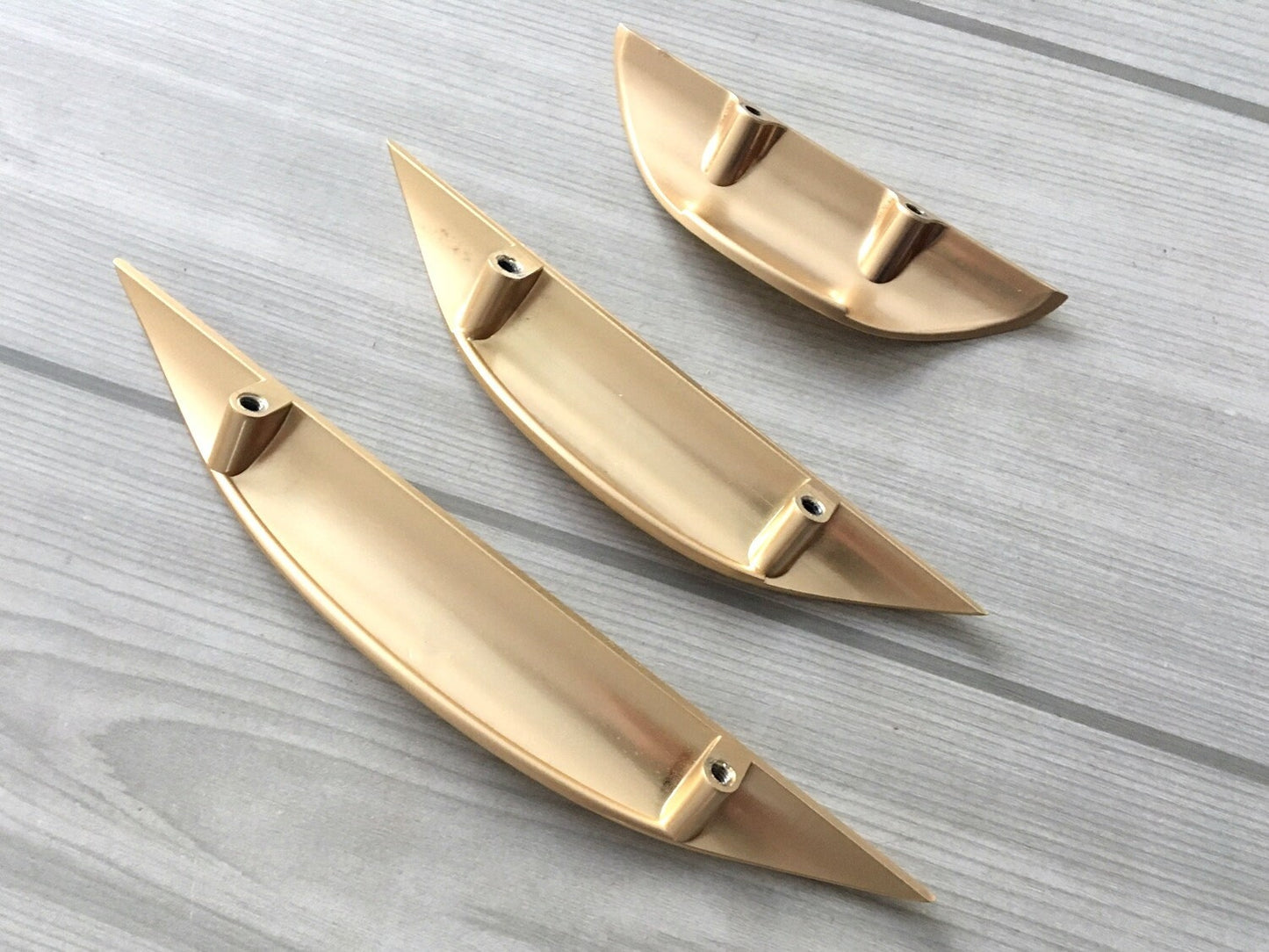 Finger Drawer Pulls, Cabinet Handles, Gold Nickel Black, Mid Century, 32 64 96 mm Holes