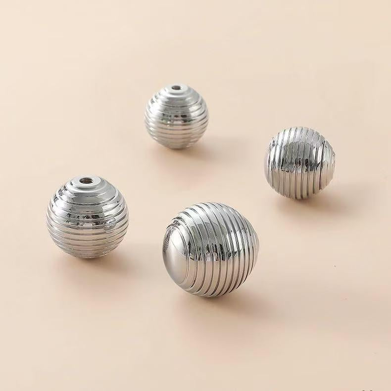 Ball Cabinet Knob, Solid Brass, Polished Chrome Drawer Pull, Kitchen Hardware