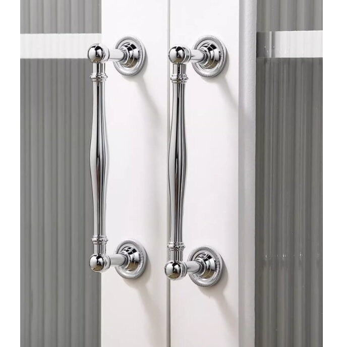Polished Chrome Cabinet Handles, Shiny Silver Drawer Knobs, Solid Brass