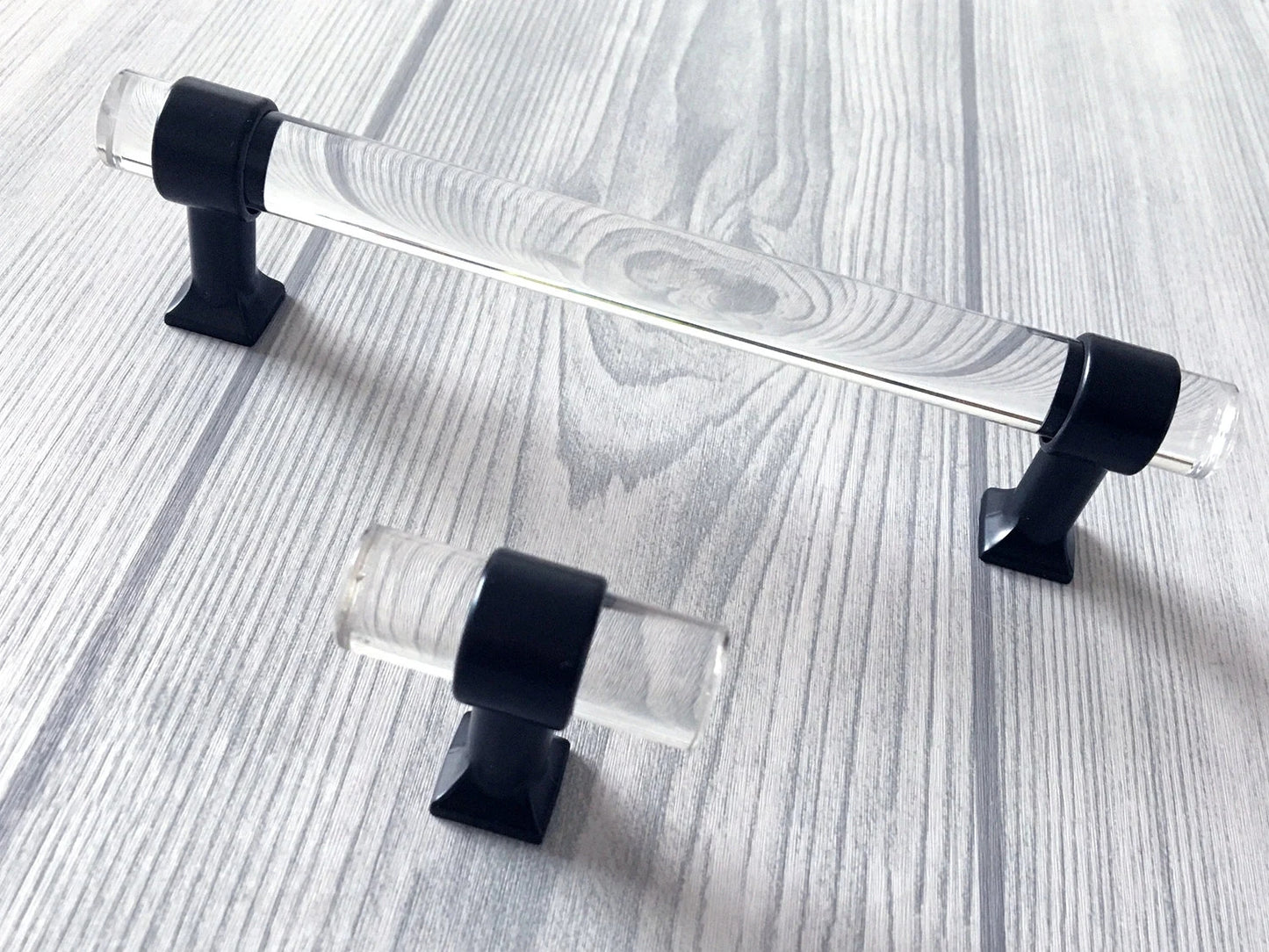 4" 4.25" 4.5" 4.75" Centers, Acrylic Drawer Pull Handles, Lucite Cabinet Hardware