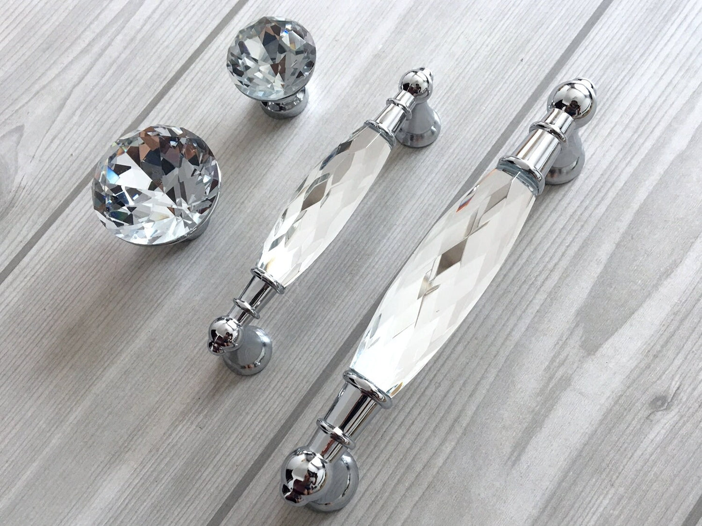 3.75" 5" Crystal Drawer Pull, Glass Cabinet Pulls, Modern Cupboard Handles