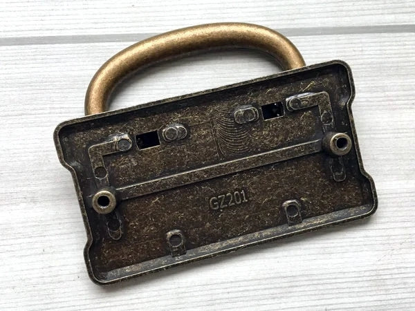 3" Rectangle Drop Bail Drawer Pulls with Backplate, Vintage Style, Antique Bronze