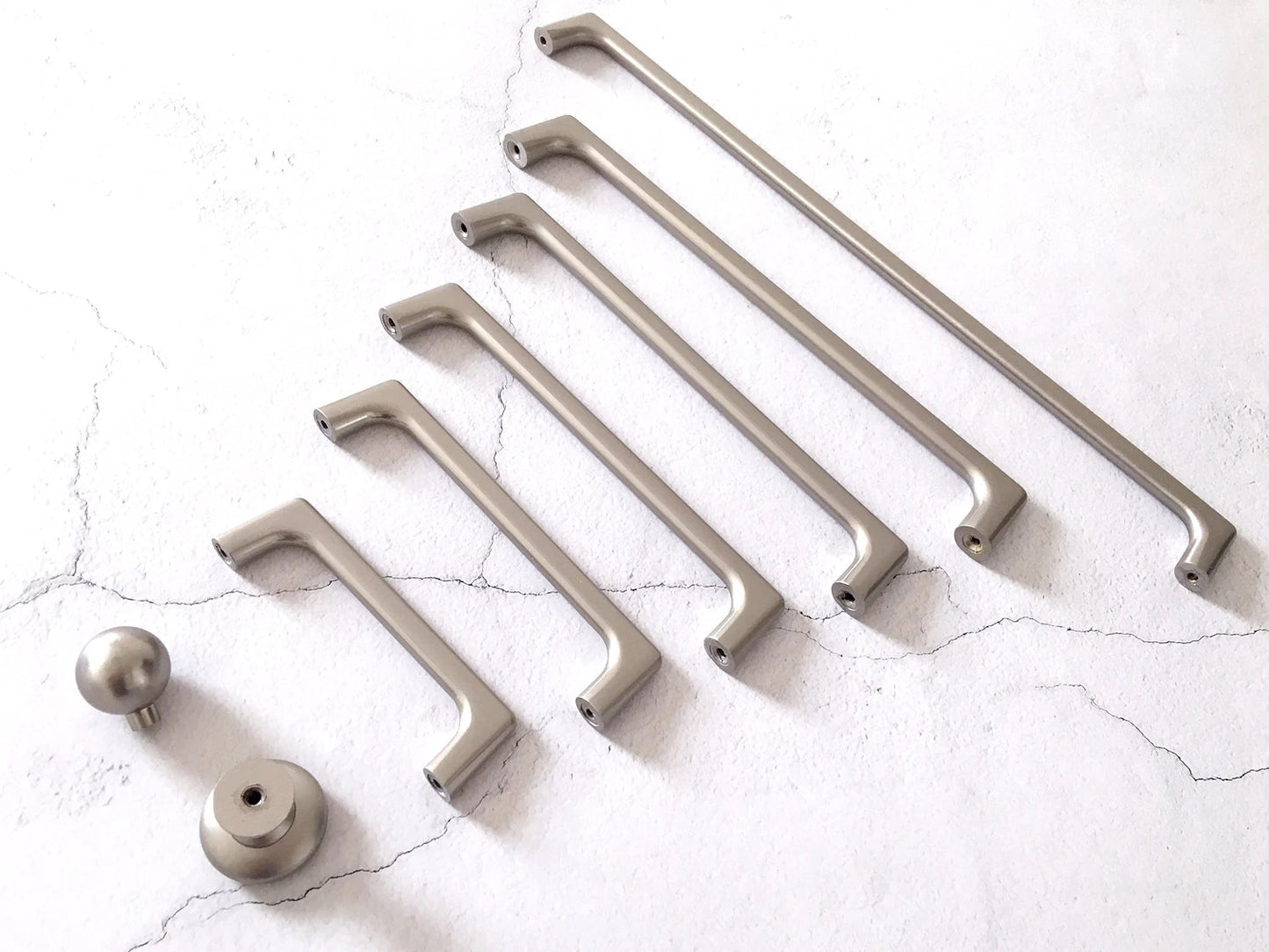 Nickel Cabinet Pull Handles, Modern Minimalism Kitchen Hardware