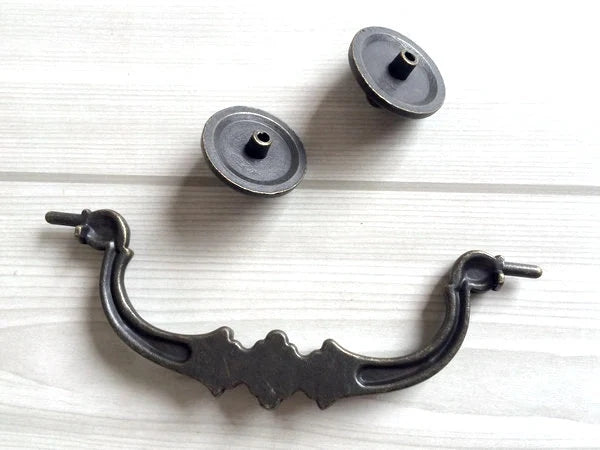 5.5" Drop Bail Drawer Pulls, Vintage Style, Dark Antique Bronze