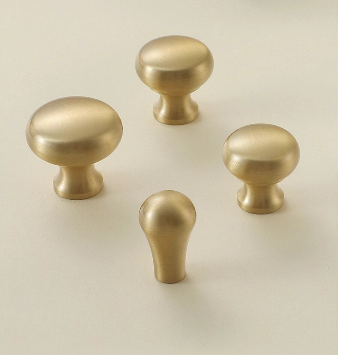 Brushed Brass D Cabinet Pulls, Cup Handles, Kitchen Hardware