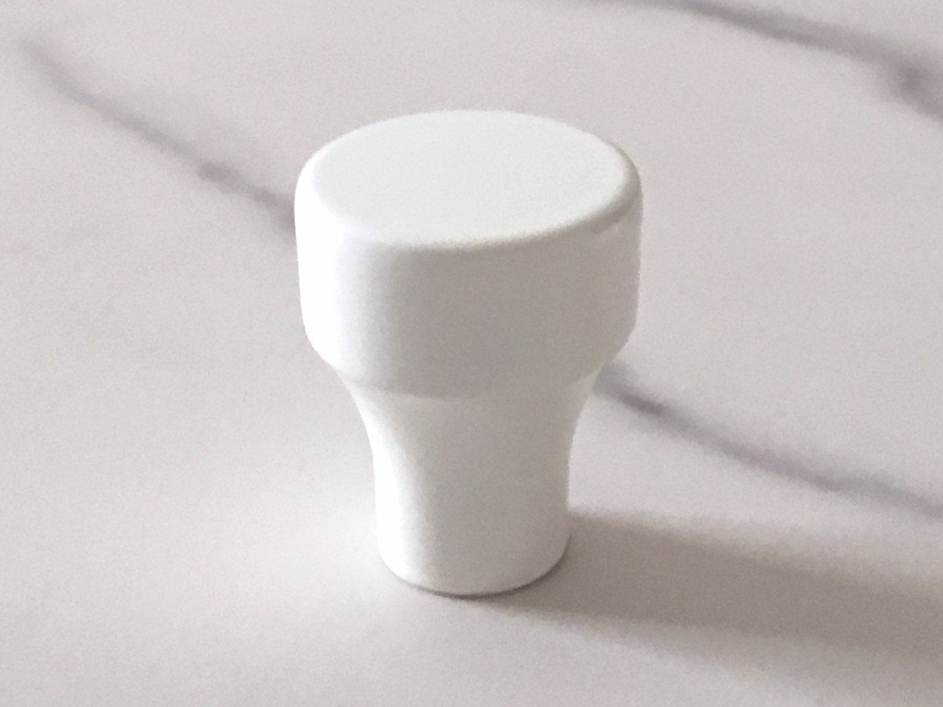 2.5" Centers White Cup Drawer Pulls with Knobs