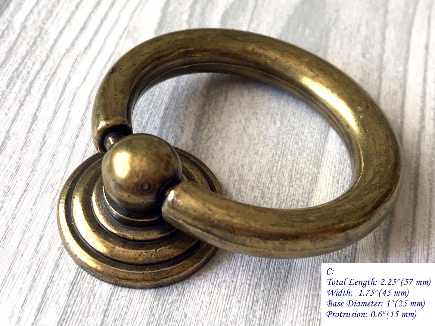 Antique Bronze Drawer Pull Drop Ring Vintage Style Hardware