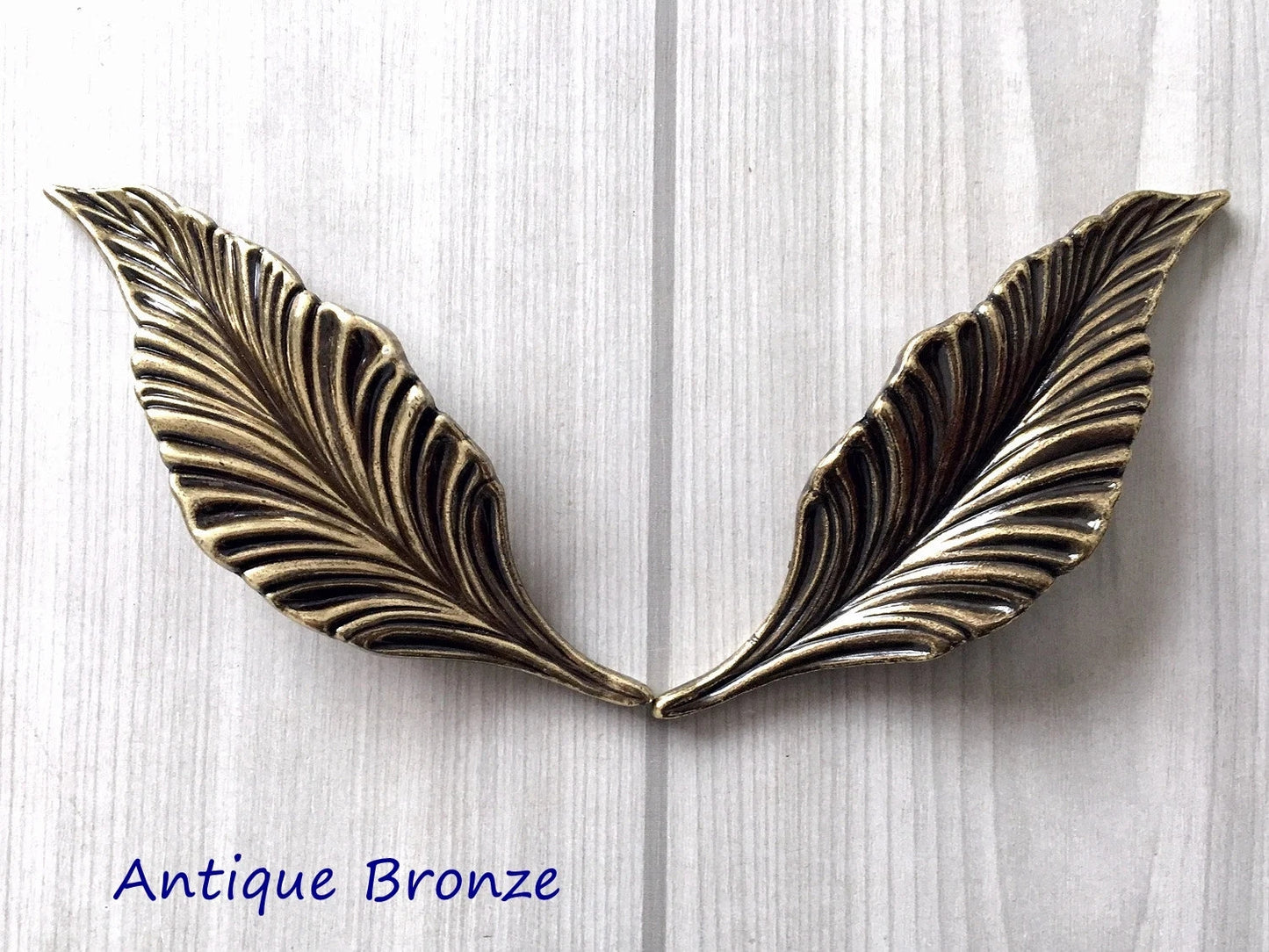 1.25" Vintage Style Leafy Drawer Pull Handles, Left Right Pair