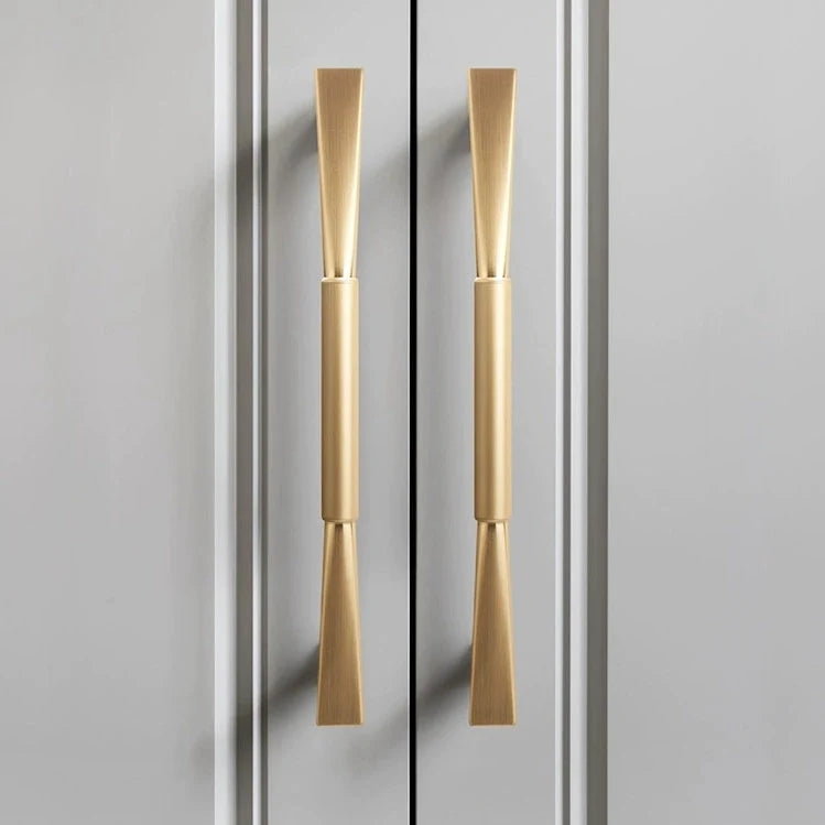 3.75" 5" 7.5" Brushed Gold Cabinet Pulls, Mid Century Modern Kitchen Hardware