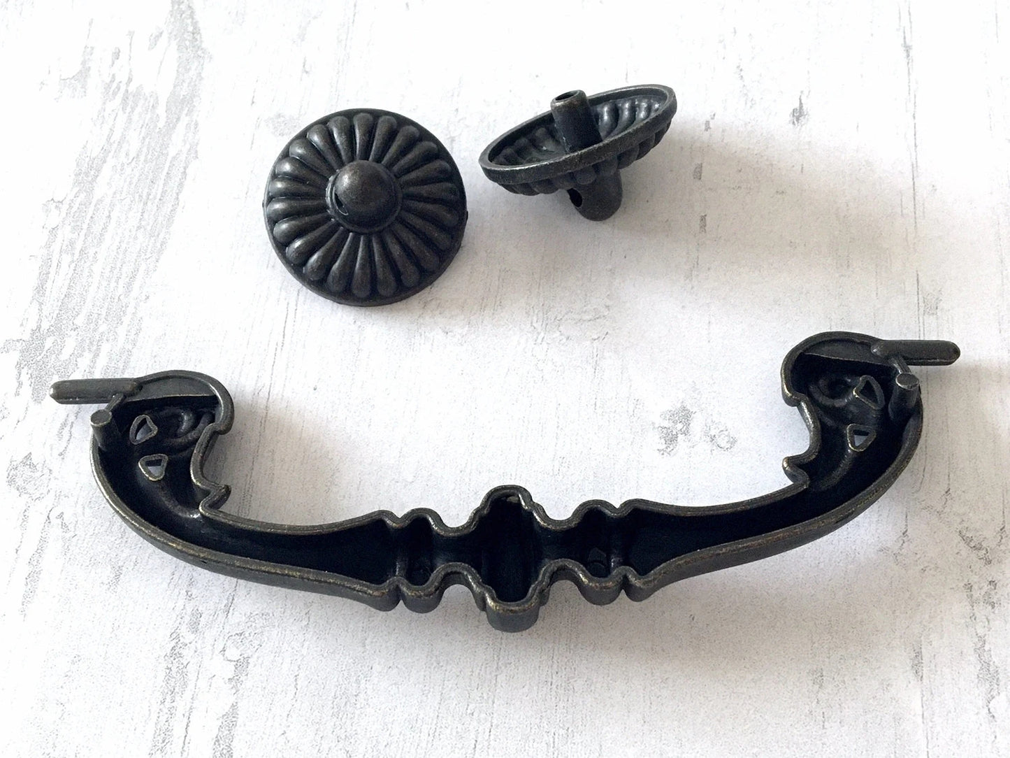 5“ Vintage Style Bail Drawer Pulls Drop Handle, Dark Antique Bronze, 128 mm Centers