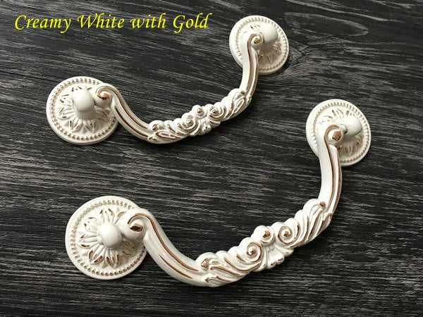3.75" 5" Drop Bail Drawer Pulls, Antique Bronze Brass White Black, 96 128 mm Centers