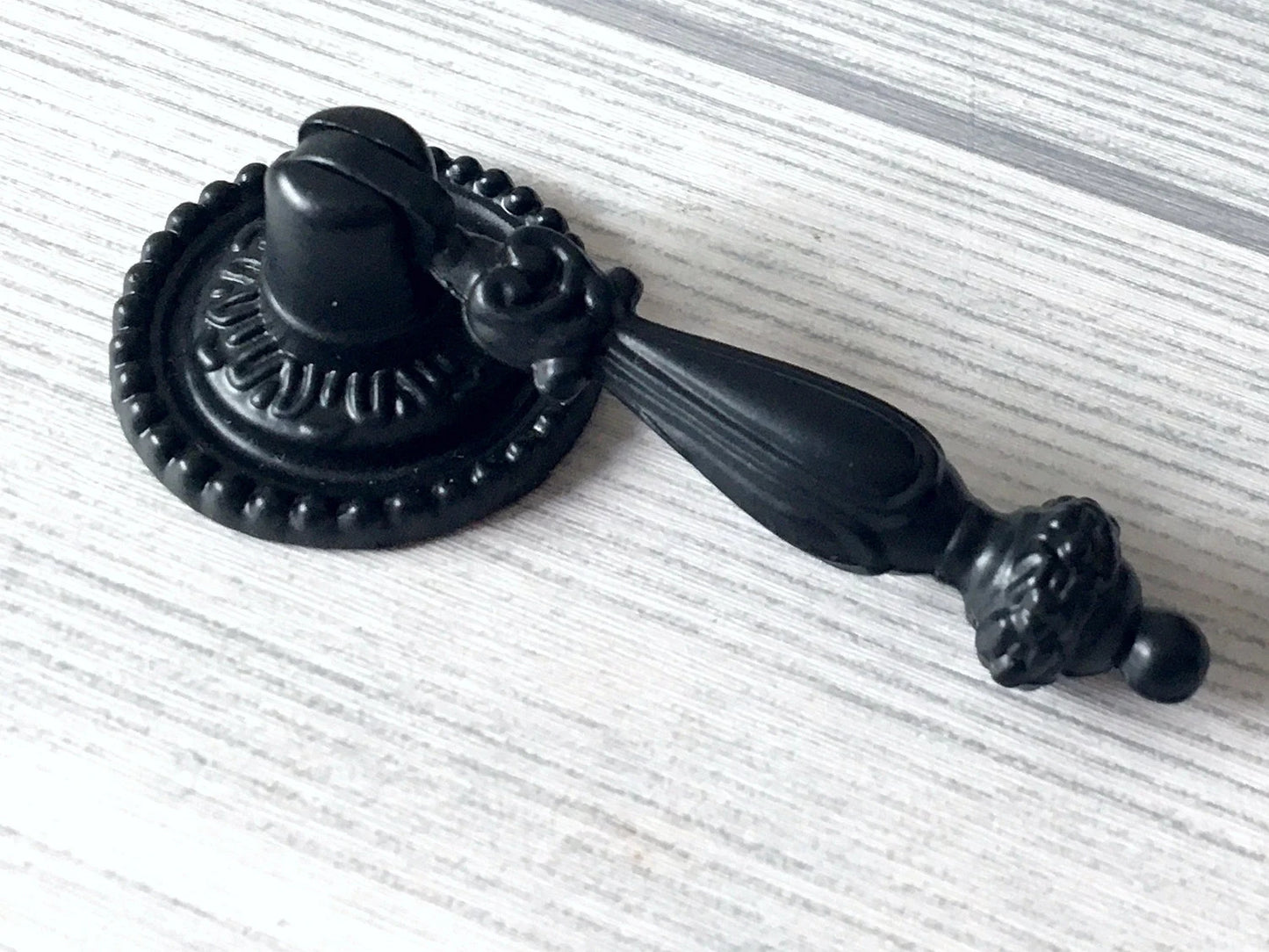 Black Pendant Drawer Pull Drop Vintage Style Hardware