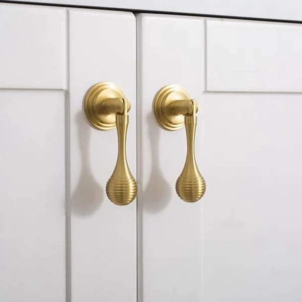 3" Long Pendant Drop Drawer Pulls, Solid Brass, Teardrop Cabinet Knob