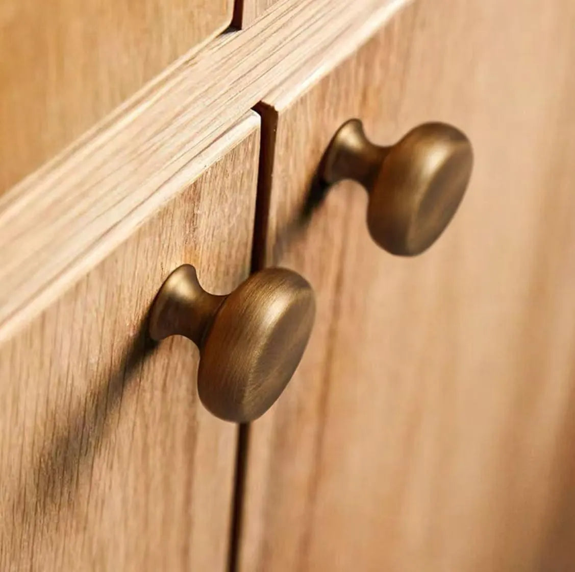 Solid Brass Round Cabinet Knob with Backplate Brushed Gold Nickel Silver Antique Bronze