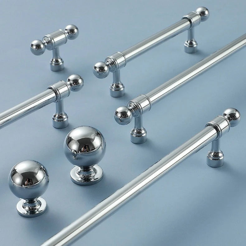 Kitchen Cabinet Bar Pulls in Brass & Chrome | European style Solid Brass Hardware
