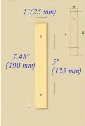 5 Inch Backplates Brass Rectangle for Drawer Knobs Cabinet Pulls Brushed Gold Lynns Hardware 128 mm