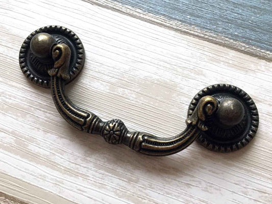 3" Victorian Swing Bail Pull, Antique Bronze, Vintage Style