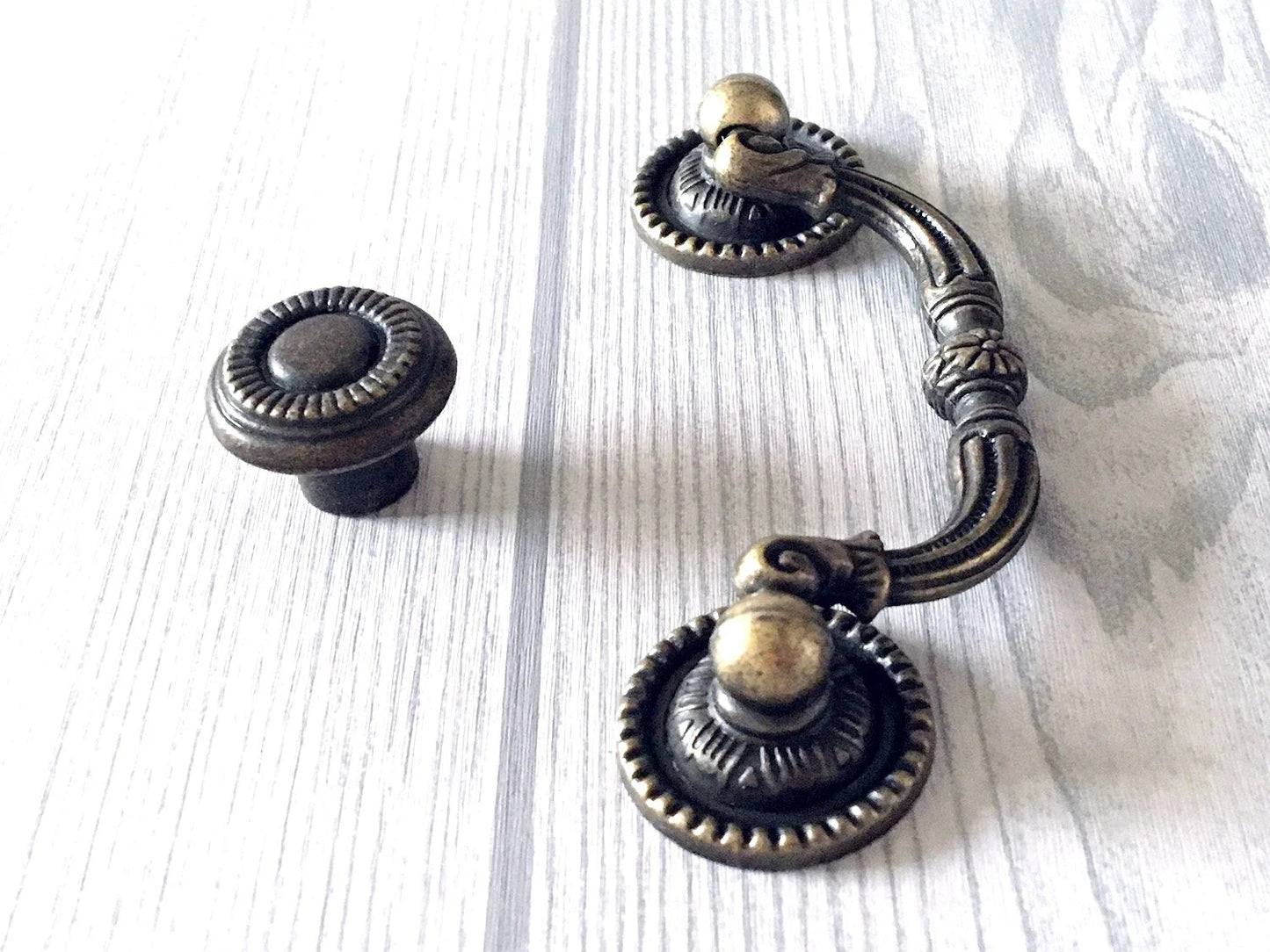 3 Inch Antique Bronze Drawer Pulls Rustic Drop Handles