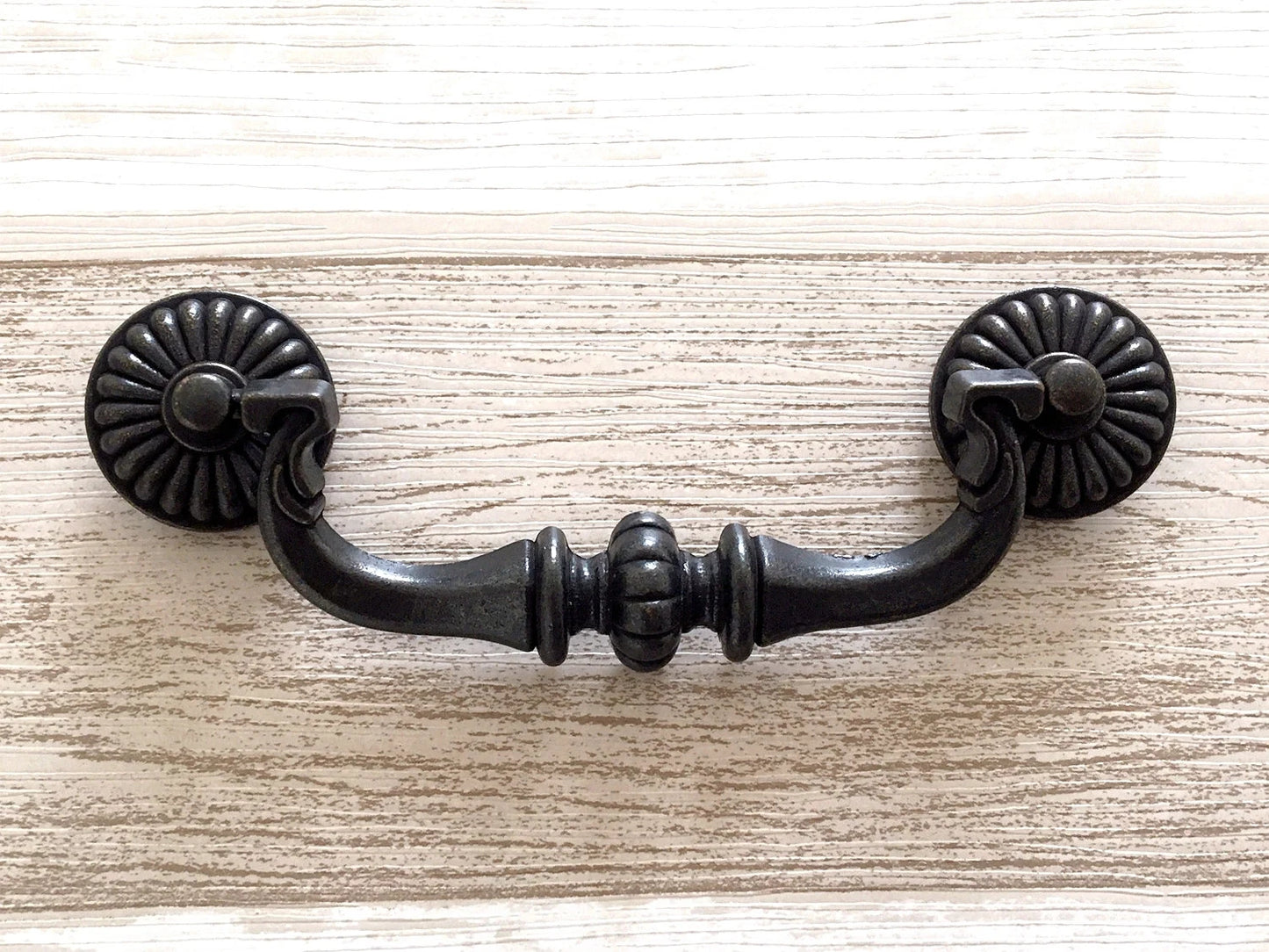 4 1/2" Vintage Style Antique Black Bail Drawer Pull | Kitchen Cabinet Knob