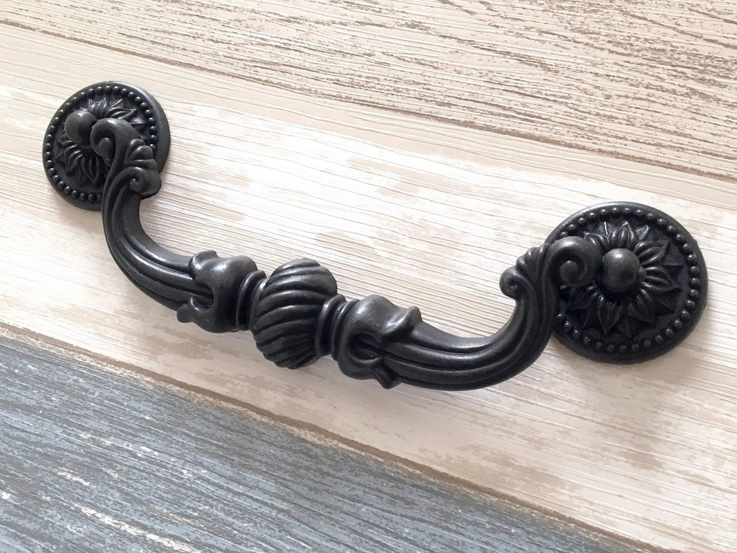5.75" Vintage Style Bail Drawer Pull Handle Antique Bronze Black Drop Swing