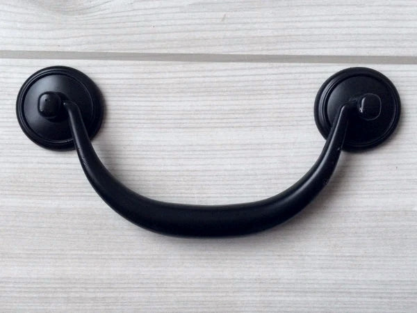 4.25" 4.5" Vintage Style Bail Drawer Pulls Handle Knob Dark Antique Bronze Black