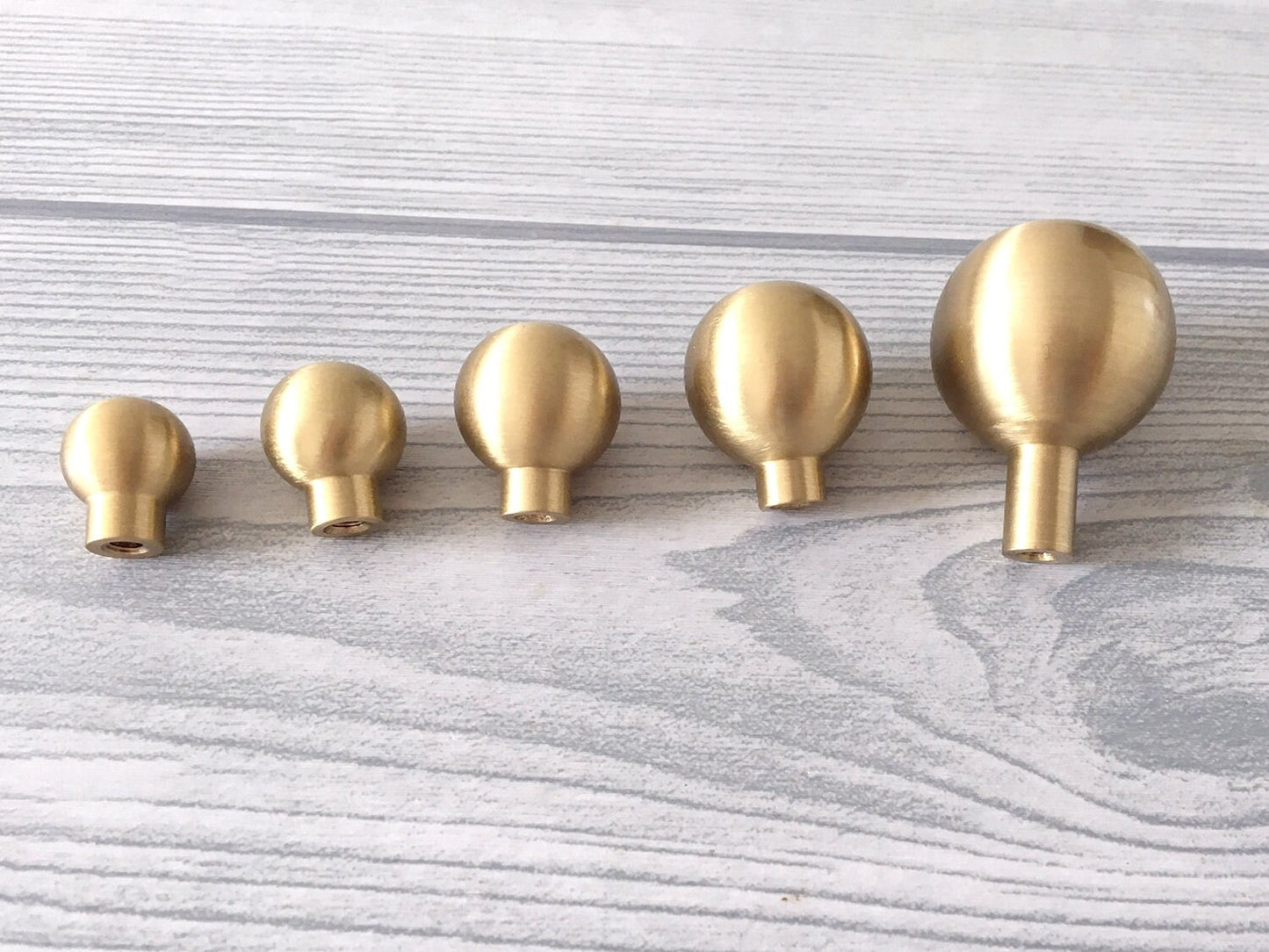 Brushed Gold Brass Ball Drawer Knob, Spherical Cabinet Pull, Solid Kitchen Hardware
