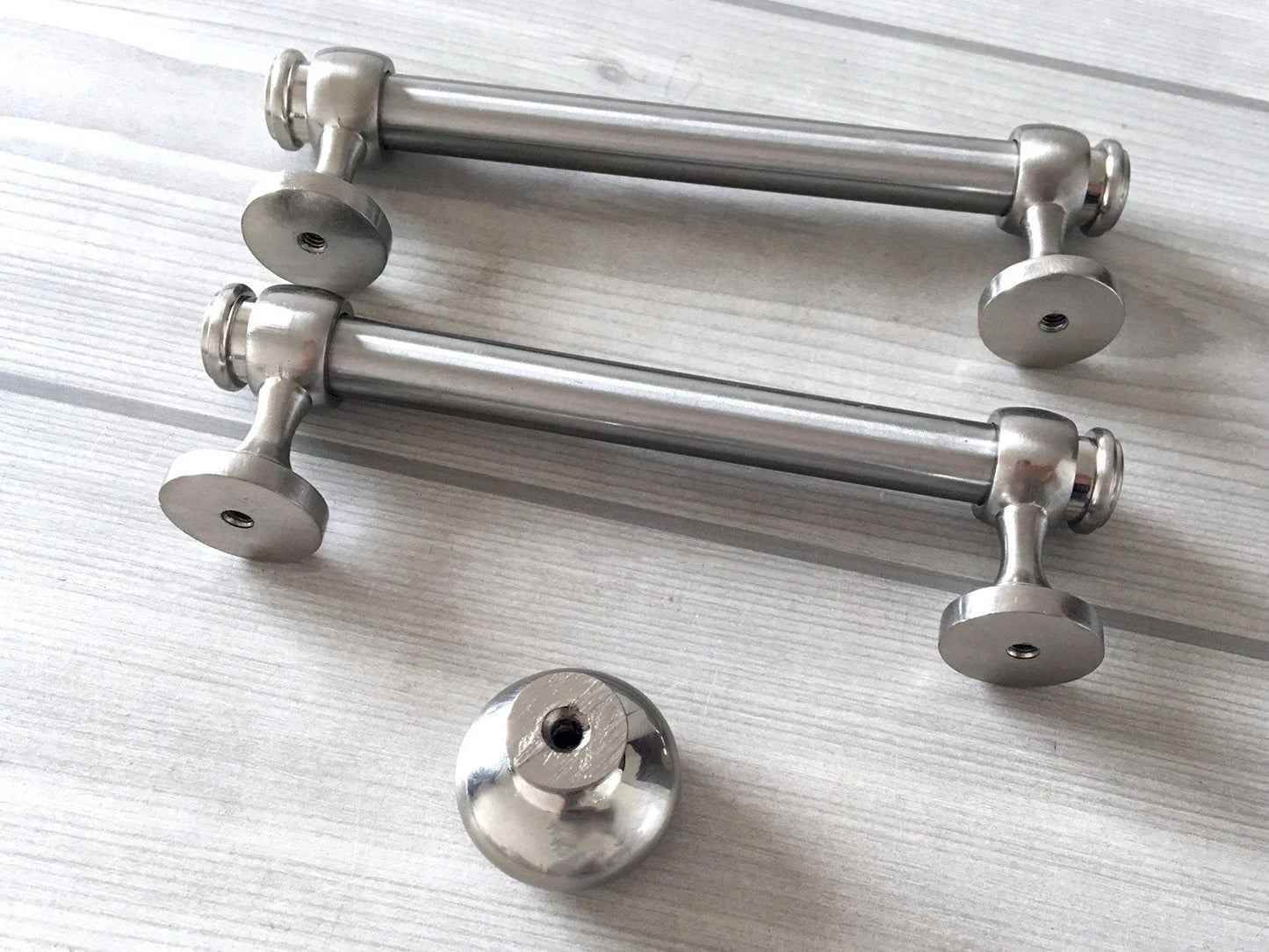3" 3.25" Centers, Drawer Pulls, Cabinet Handles, Brushed Nickel, 76 mm Holes