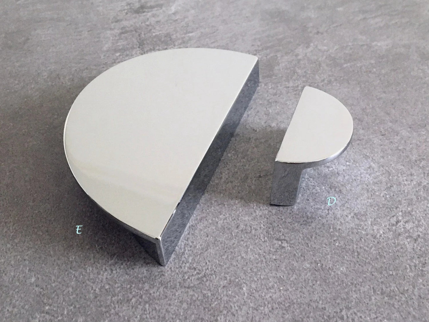 Minimalism Cabinet Handles, Half Moon Drawer Pulls, Polished Chrome, Kitchen Hardware