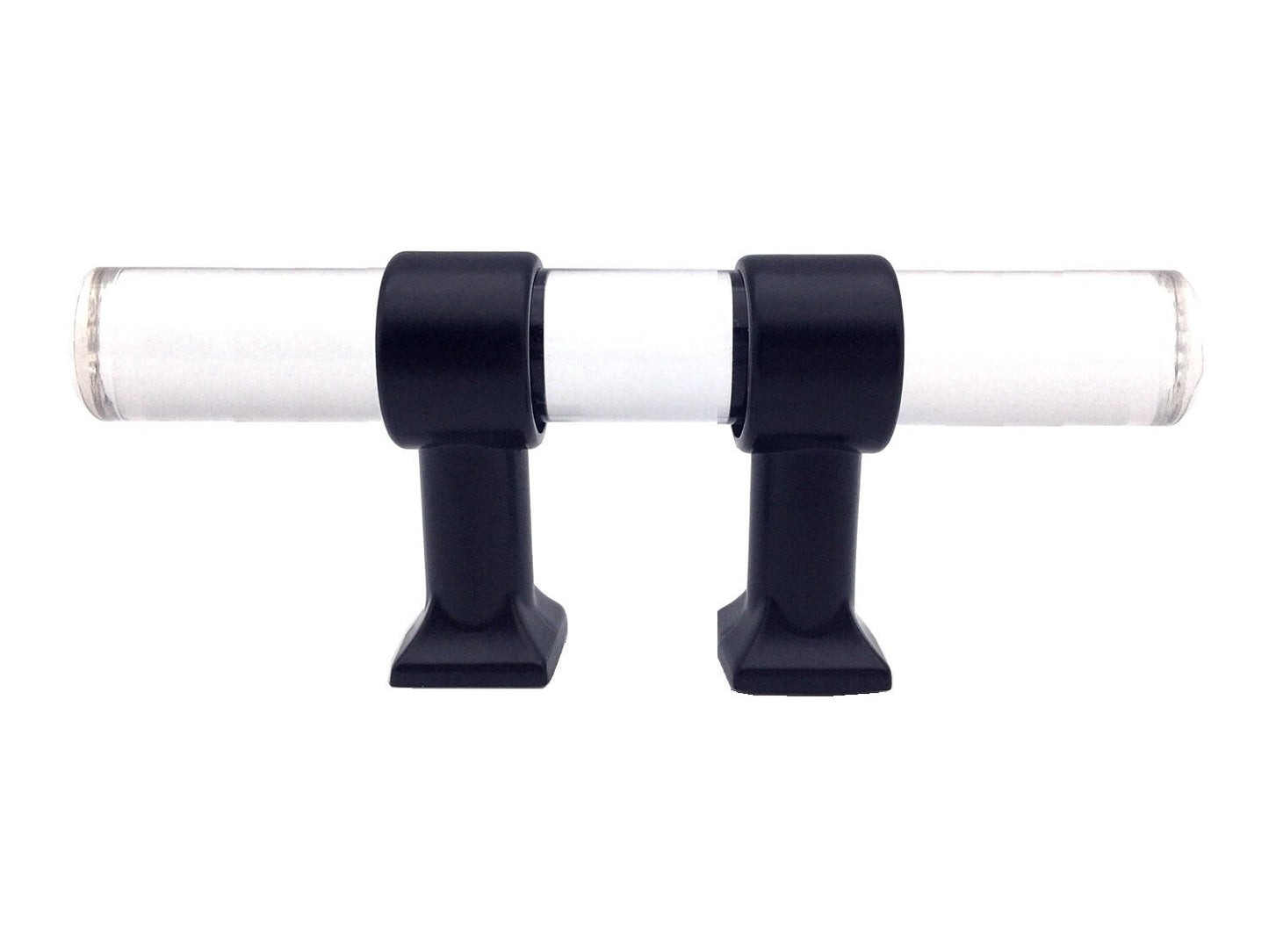 Drawer Pulls Lucite Cabinet Handles Acrylic Matte Black | Lynns Hardware | 2" 2.5" 3.25" Centers