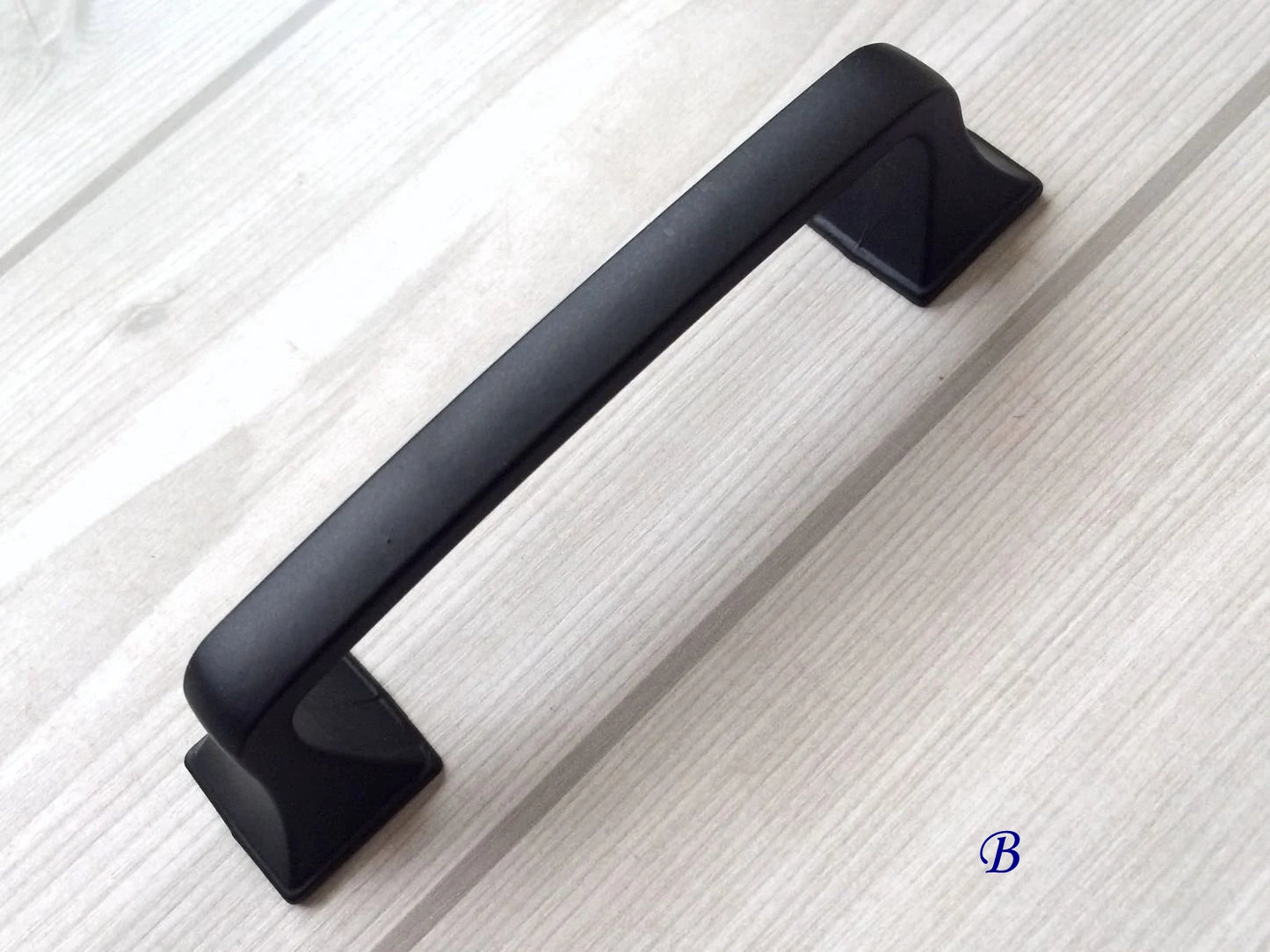 Black Cabinet Pulls, Square Knobs, Minimalist Kitchen Hardware