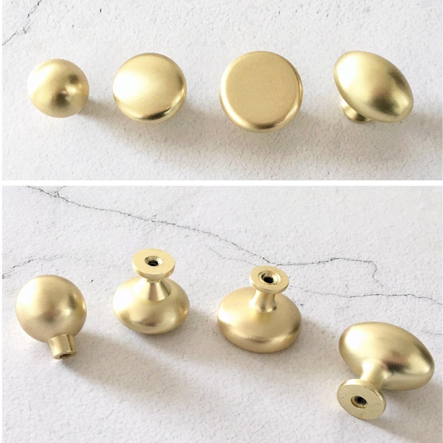 Cabinet Pulls Brushed Gold Drawer Handles Egg Knob Oval Pull | Lynns Hardware