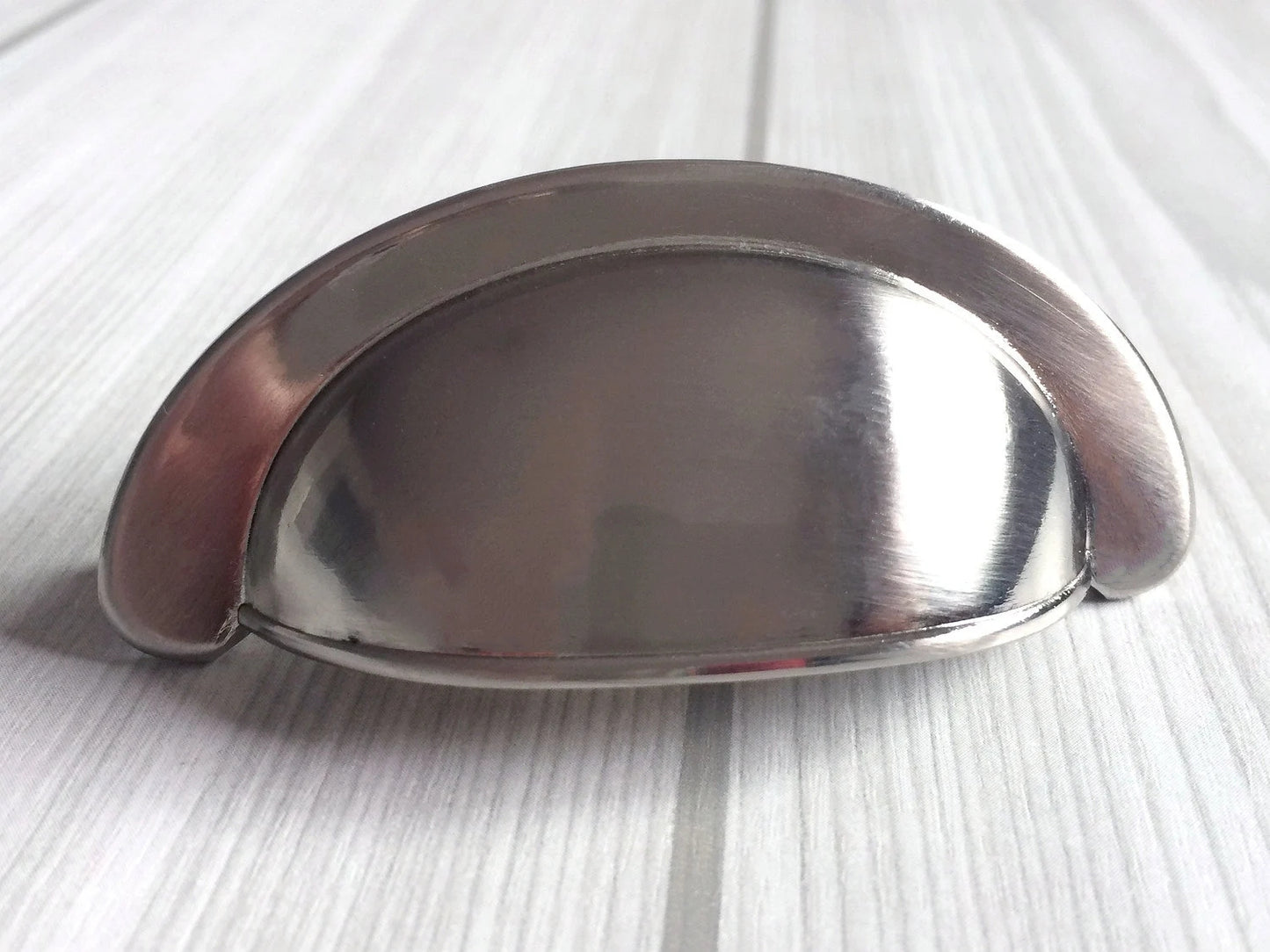 2-3/4" Brushed Nickel Cup Drawer Pull Cabinet Knob 2.75 Inch 70 mm Centers