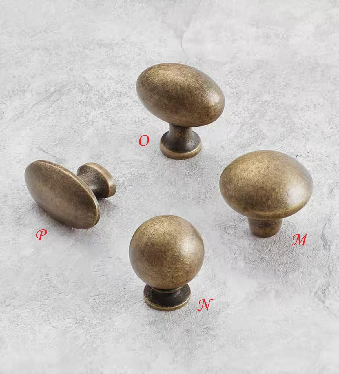 Classic Antique Bronze Cabinet Knob, Solid Brass, Retro Vintage Victorian Rustic Kitchen Hardware