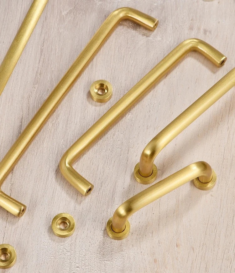 Brushed Brass D Cabinet Pulls, Kitchen Hardware