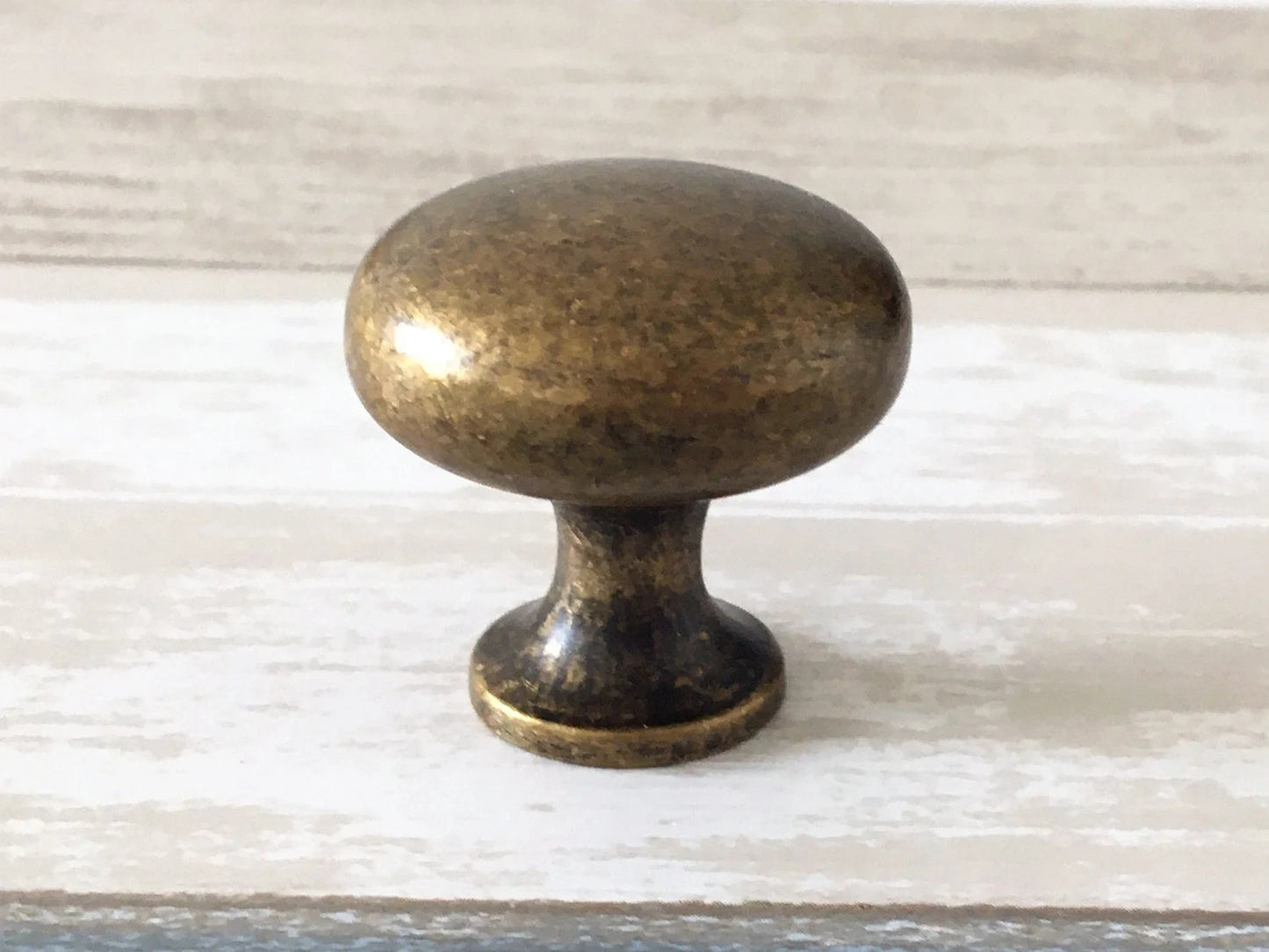Drawer Knob with Backplate, Antique Bronze, Retro Rustic MCM, Kitchen Cabinet Hardware