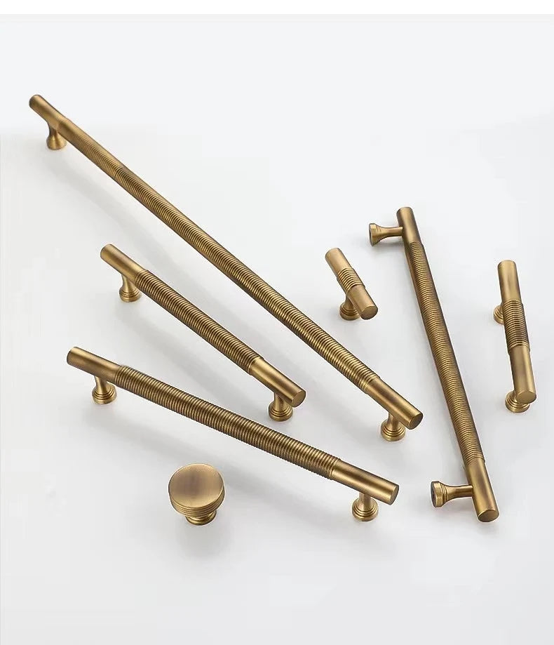 Brass Fluted Cabinet Pulls, Classic Wardrobe Handles, Kitchen Hardware, Black Gold Bronze
